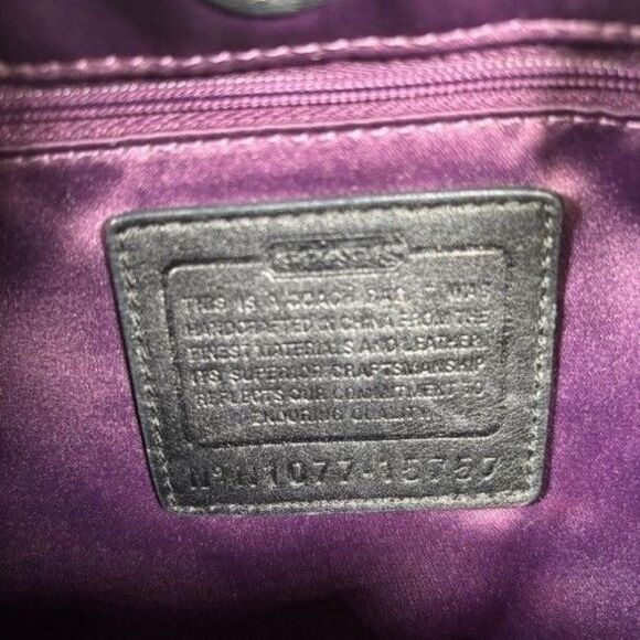 Coach Maggie Shoulder Bag Optic Op Art Signature Black on Black Hobo Purse 15757 - Picture 11 of 16